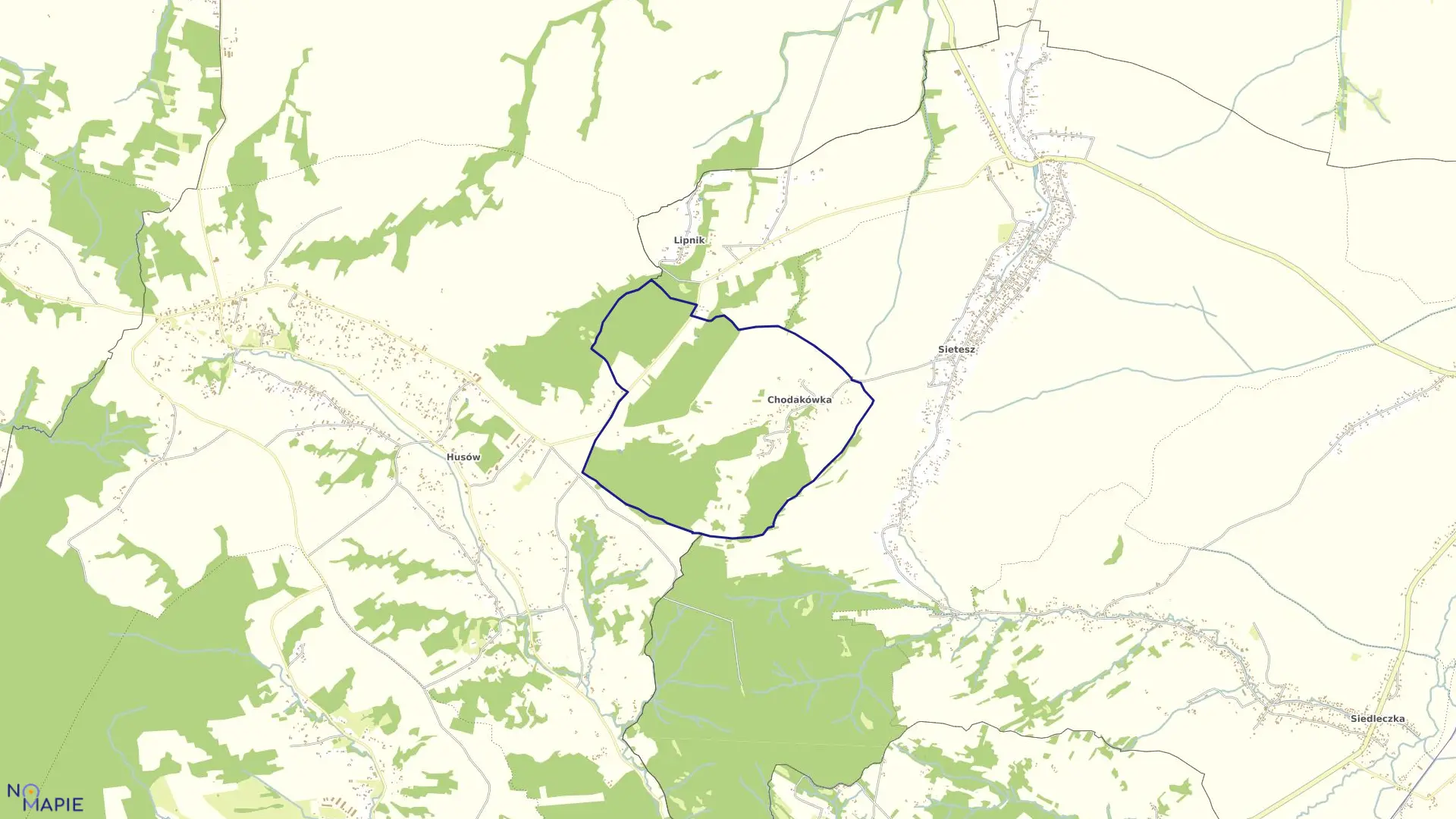 Mapa obrębu CHODAKÓWKA w gminie Kańczuga