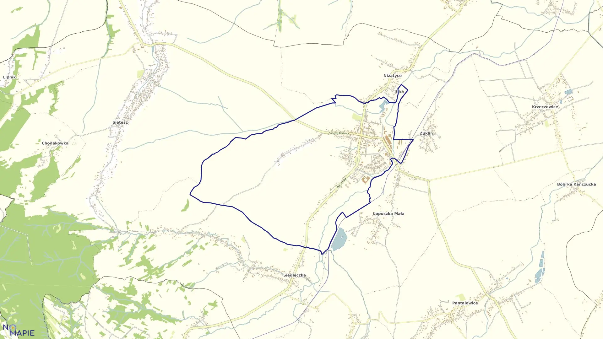 Mapa obrębu KAŃCZUGA w gminie Kańczuga