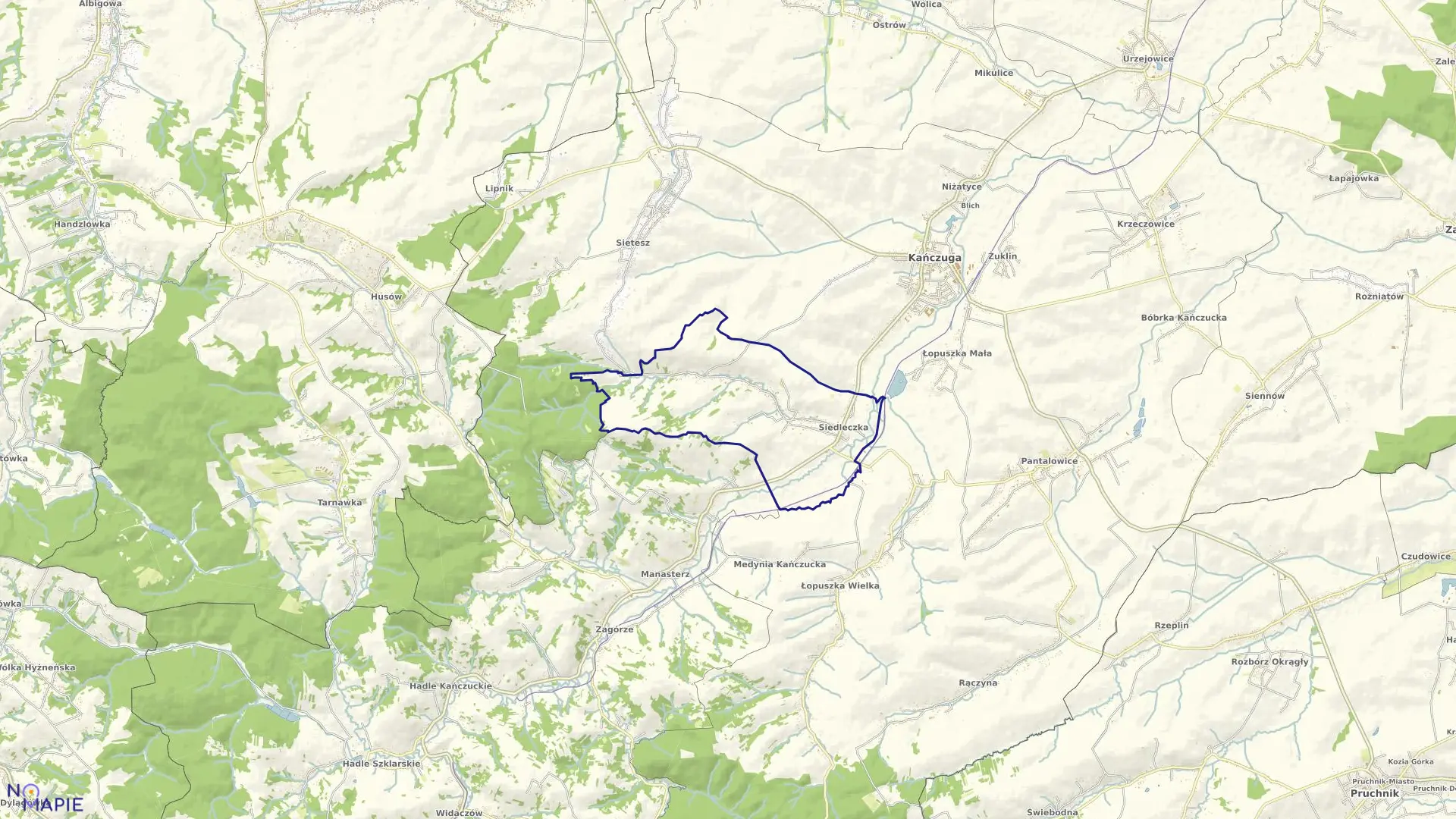 Mapa obrębu SIEDLECZKA w gminie Kańczuga